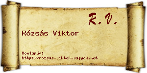 Rózsás Viktor névjegykártya