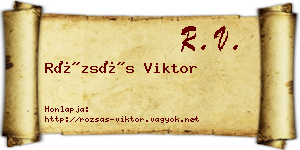 Rózsás Viktor névjegykártya